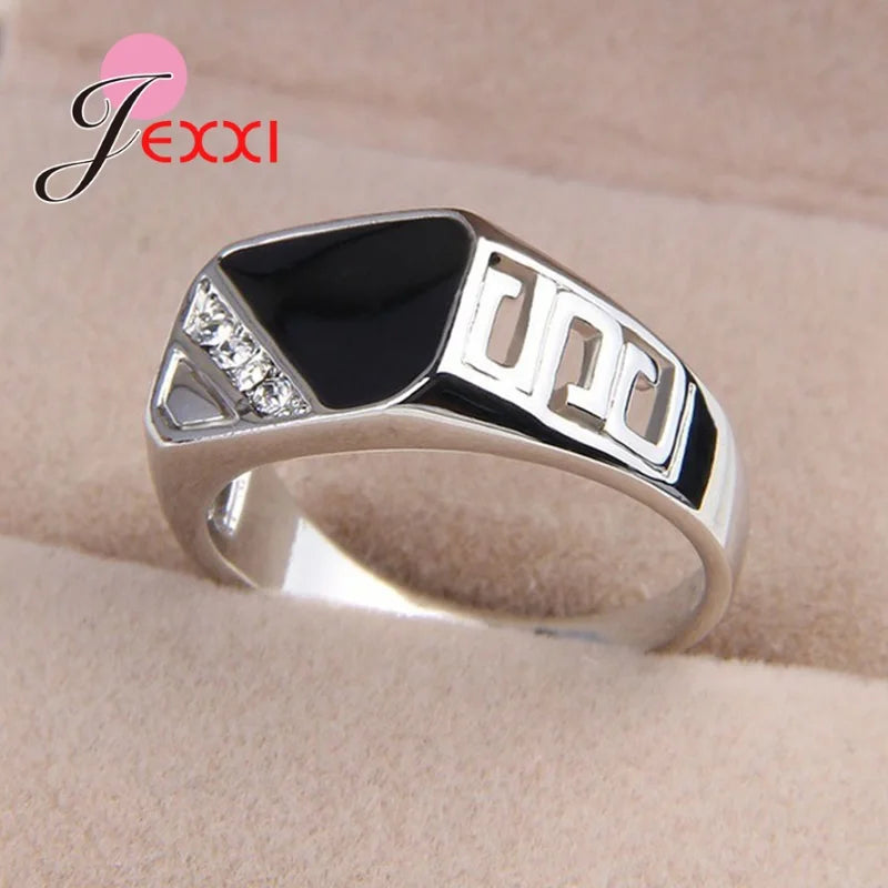 Dreieckiger Ring aus 925er Sterlingsilber | Silberringe mit Zirkonia