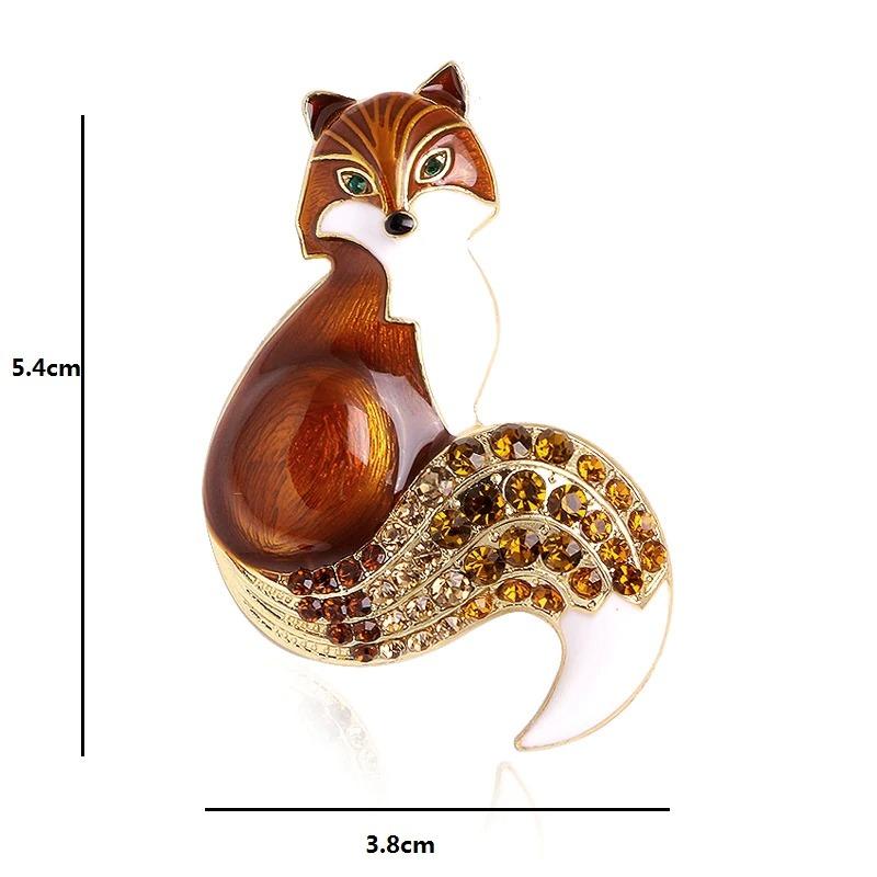 Kreativer Und Eleganter Fuchs Emaille Brosche Pin