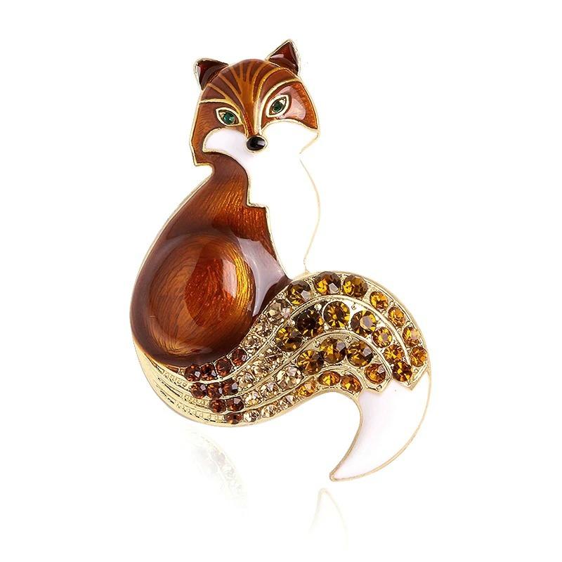Kreativer Und Eleganter Fuchs Emaille Brosche Pin