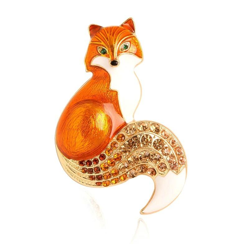 Kreativer Und Eleganter Fuchs Emaille Brosche Pin