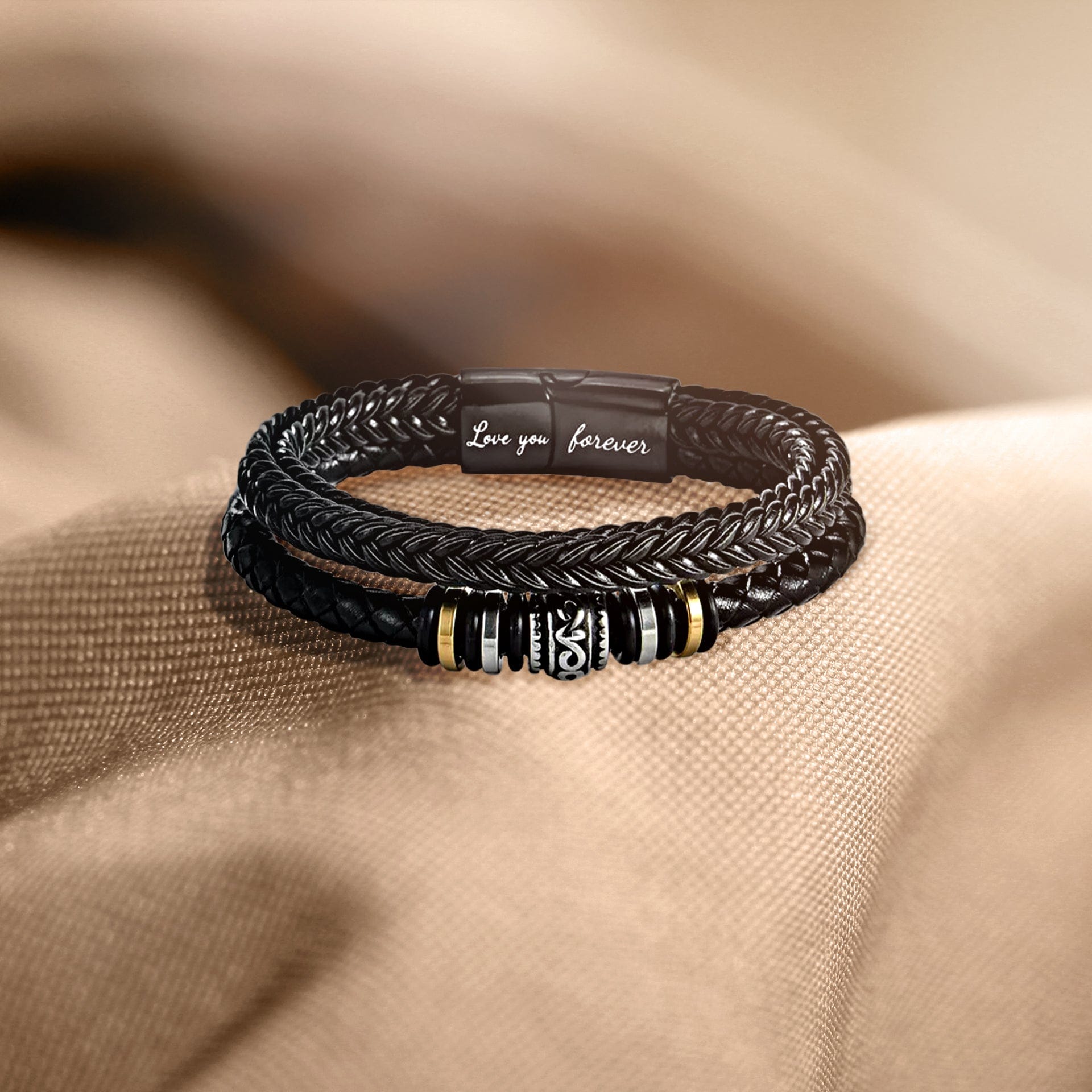 Armband aus geflochtenem Leder "Love You Forever