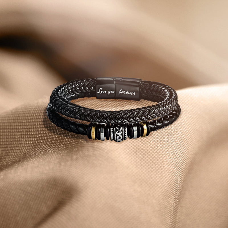 Armband aus geflochtenem Leder "Love You Forever