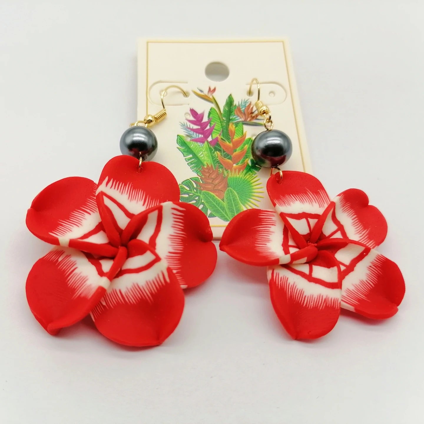 Hawaiian Coconut Girl Aesthetic Earrings | Soft Polymer Clay Plumeria Women's Jewelry