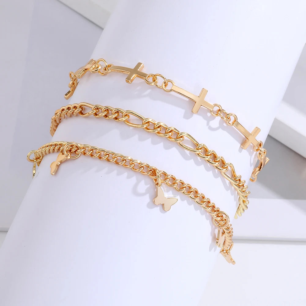 Boho Schmetterling Fußkettchen für Frauen - Sommerurlaub Strandkette mit Perlen