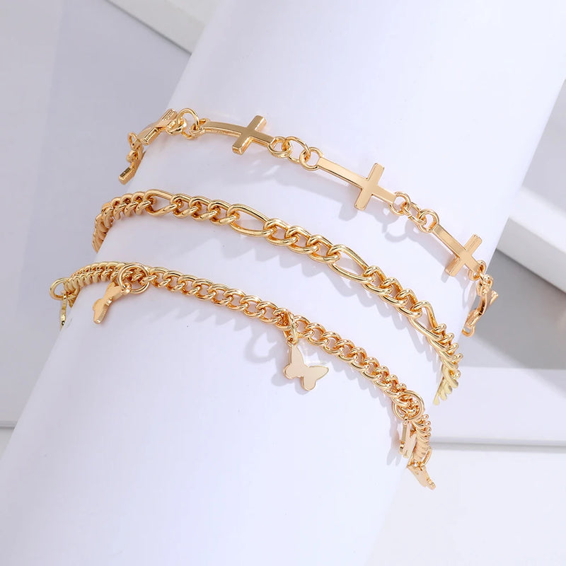 Boho Schmetterling Fußkettchen für Frauen - Sommerurlaub Strandkette mit Perlen