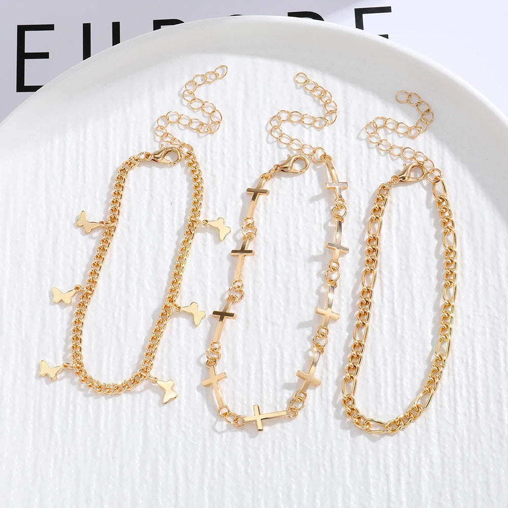 Boho Schmetterling Fußkettchen für Frauen - Sommerurlaub Strandkette mit Perlen