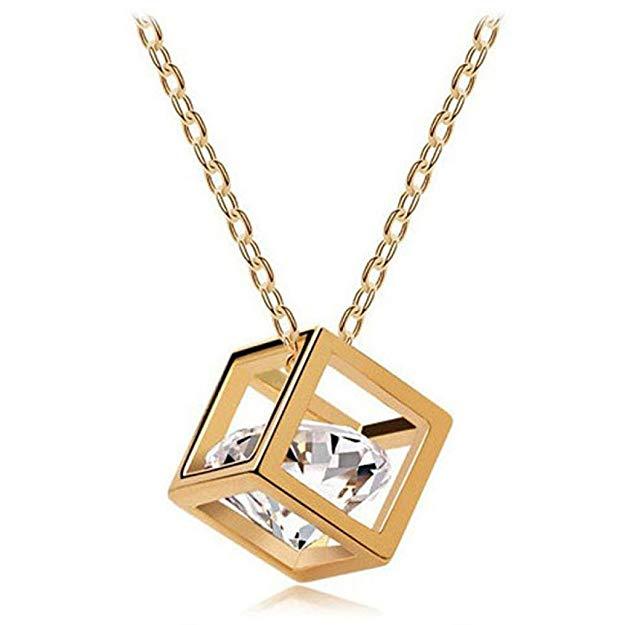 Kristallwürfel Halskette