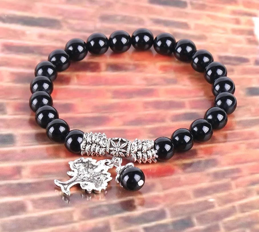 Buddha-Steine, natürlicher Edelstein, Baum des Lebens, Glücksbringer, Stretch-Armband