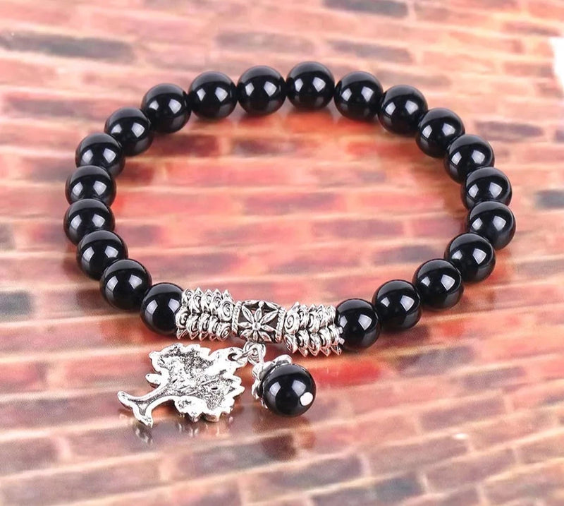 Buddha-Steine, natürlicher Edelstein, Baum des Lebens, Glücksbringer, Stretch-Armband