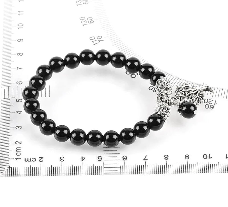 Buddha-Steine, natürlicher Edelstein, Baum des Lebens, Glücksbringer, Stretch-Armband