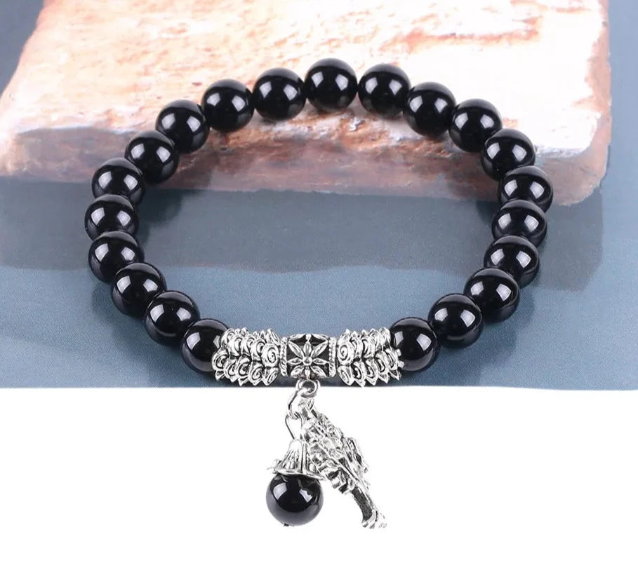 Buddha-Steine, natürlicher Edelstein, Baum des Lebens, Glücksbringer, Stretch-Armband