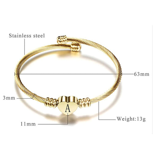 Angepasste Anfängliche Buchstabe Herzcharmarmband Armband