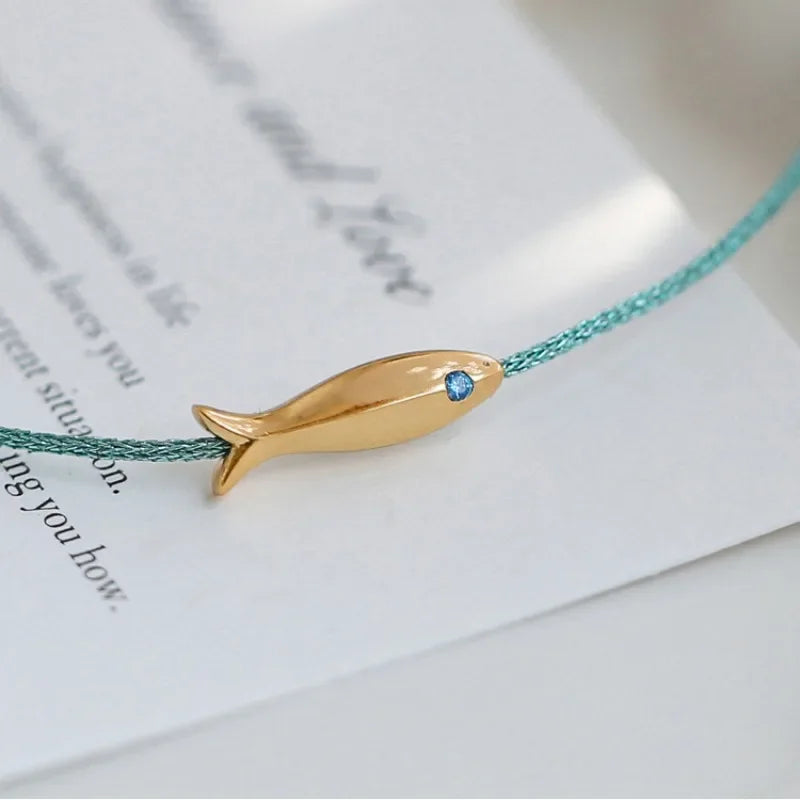 Bohemian Blue Rope Fish Anklets for Women - Lucky Carp Anklets Summer Beach Jewelry