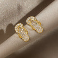 Luxus Ohrring mit Zirkon in Goldfarbe