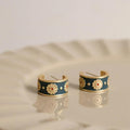 Süße Vintage Emaille Daisy Ohrringe
