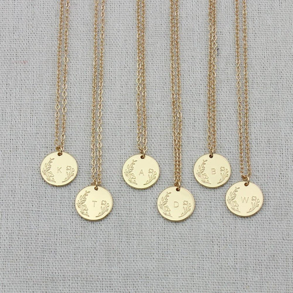 Zierliche Wilde Blumen Briefe Halskette