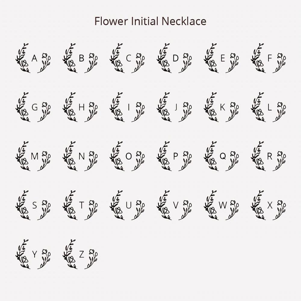 Zierliche Wilde Blumen Briefe Halskette