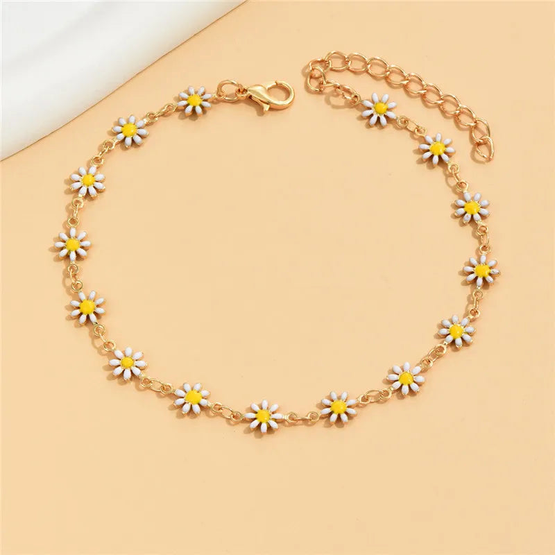 Blumen Fußkettchen | Sommer Fußkettchen - Damen Fußschmuck