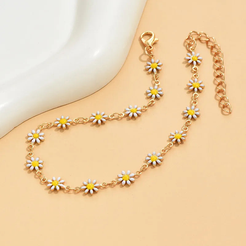 Blumen Fußkettchen | Sommer Fußkettchen - Damen Fußschmuck