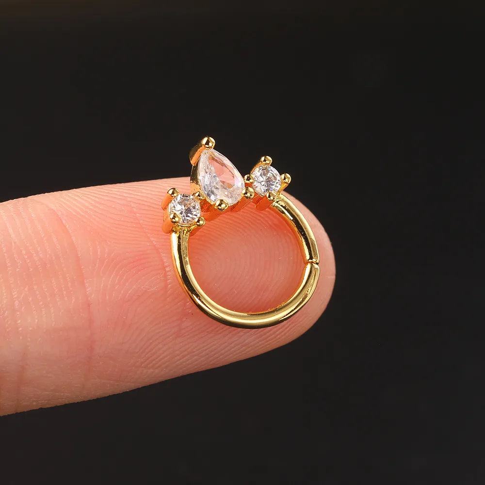 Goldfarbene Schlangenstern-Tragus-Helix-Septum-Knorpel-Edelstahl-Daith-Ohrringe für Frauen