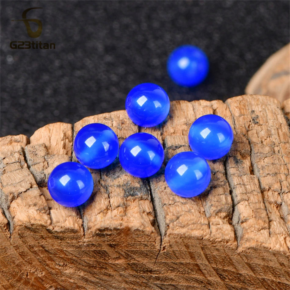 Dunkelblaue Achat-Ohrringe für Männer und Frauen, chirurgischer Titan-Ohrpiercing-Stud, 4mm 6mm 8mm Steinball, einfacher Modeschmuck, Geschenke