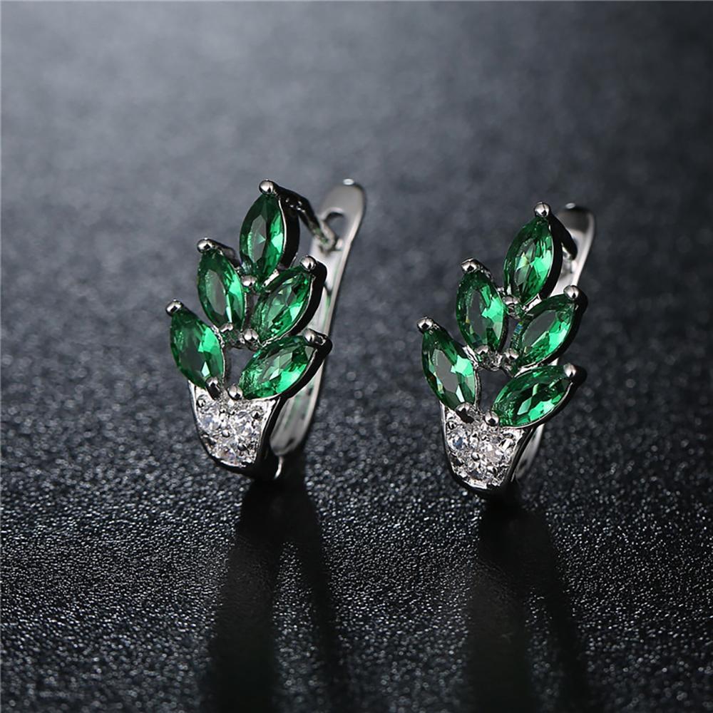 Schillernde Kubik Zirkonia blattoopringe