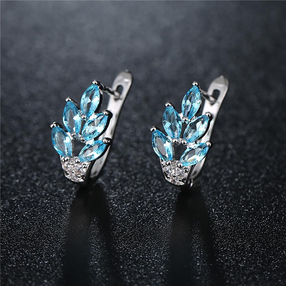 Schillernde Kubik Zirkonia blattoopringe