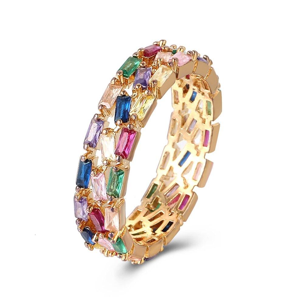 Schillernde Kubische Zirkon Klingelt Verschiedene Stile