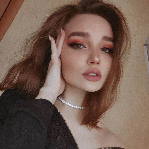 Schillernde Strass Tenniskette Choker Halsketten Schmuck Schmuck