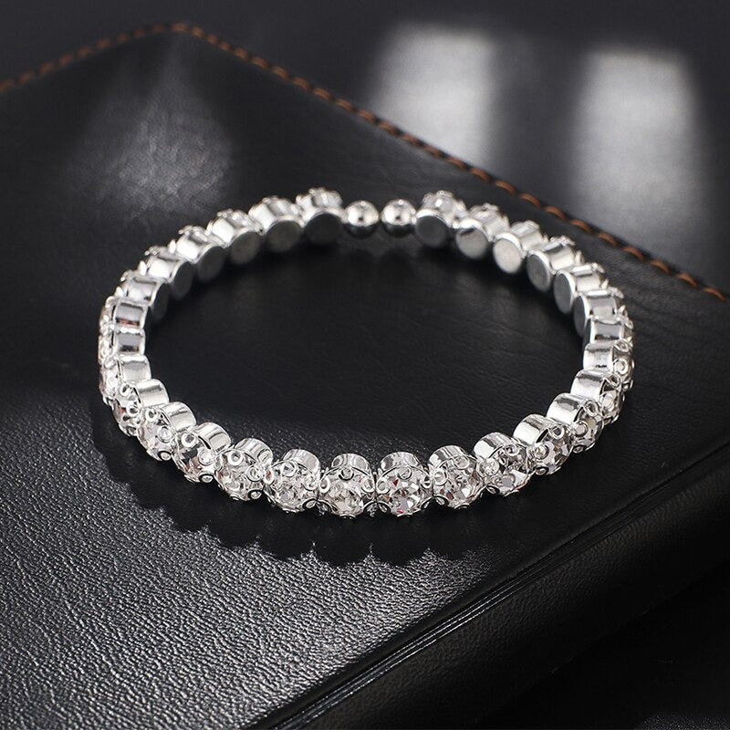 Schillernde Strass Tenniskette Choker Halsketten Schmuck Schmuck