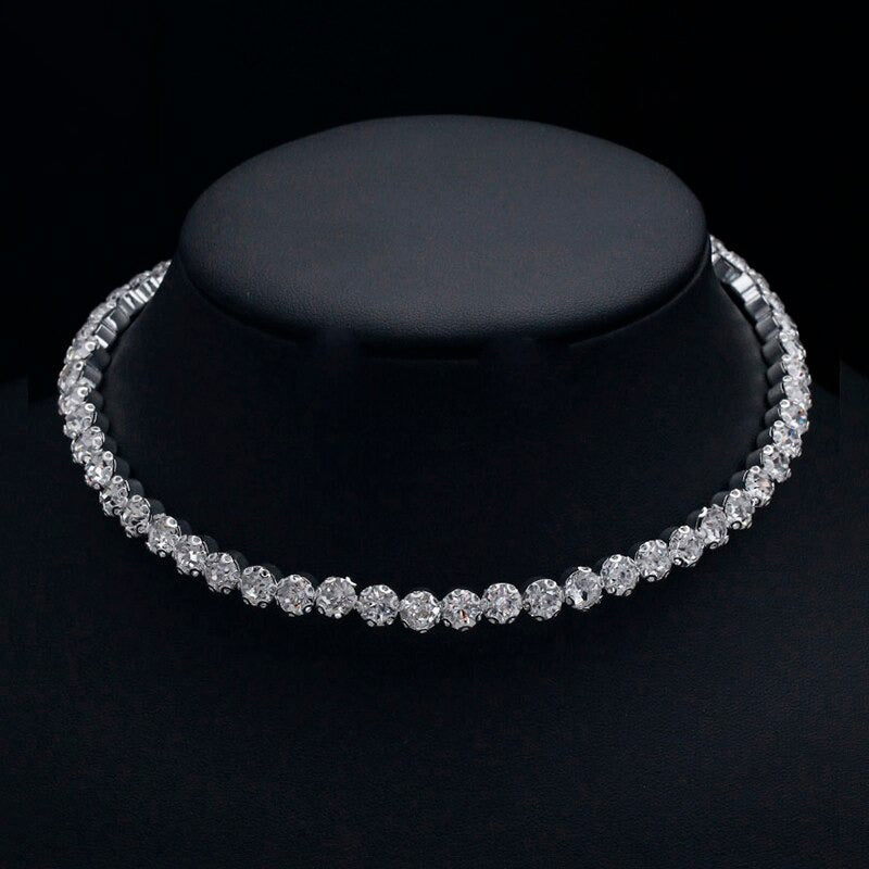 Schillernde Strass Tenniskette Choker Halsketten Schmuck Schmuck