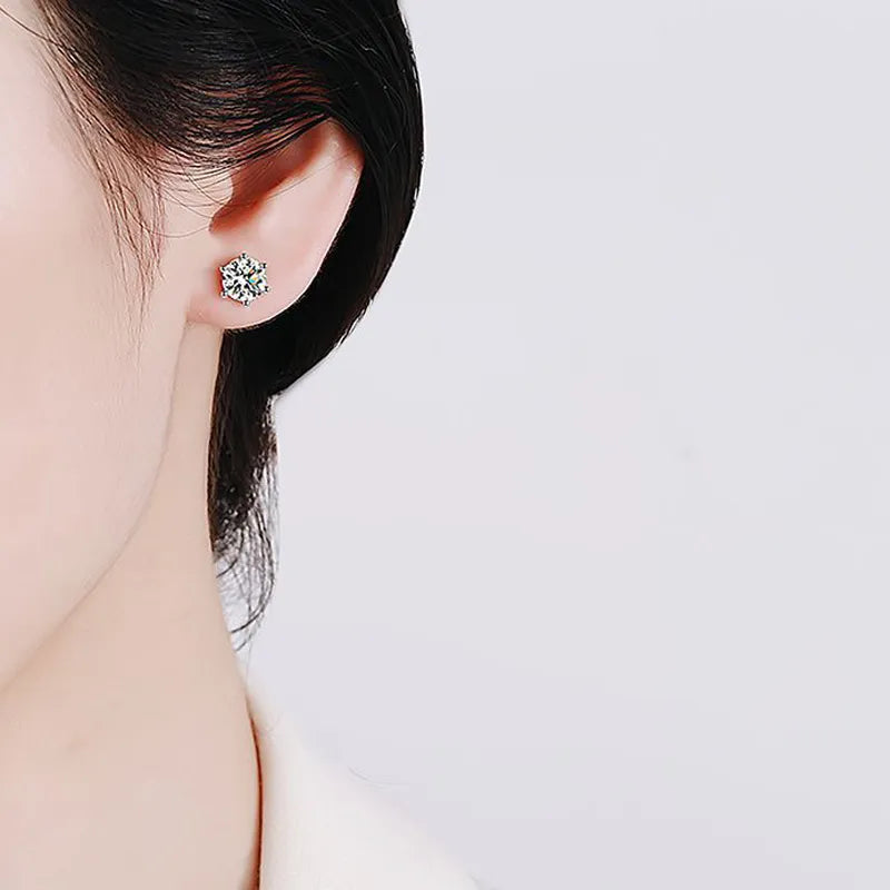 Moissanite Ohrringe | 0,2-2ct Moissanit Schraubstecker Ohrringe | D Farbe Moissanit Diamant Ohrringe