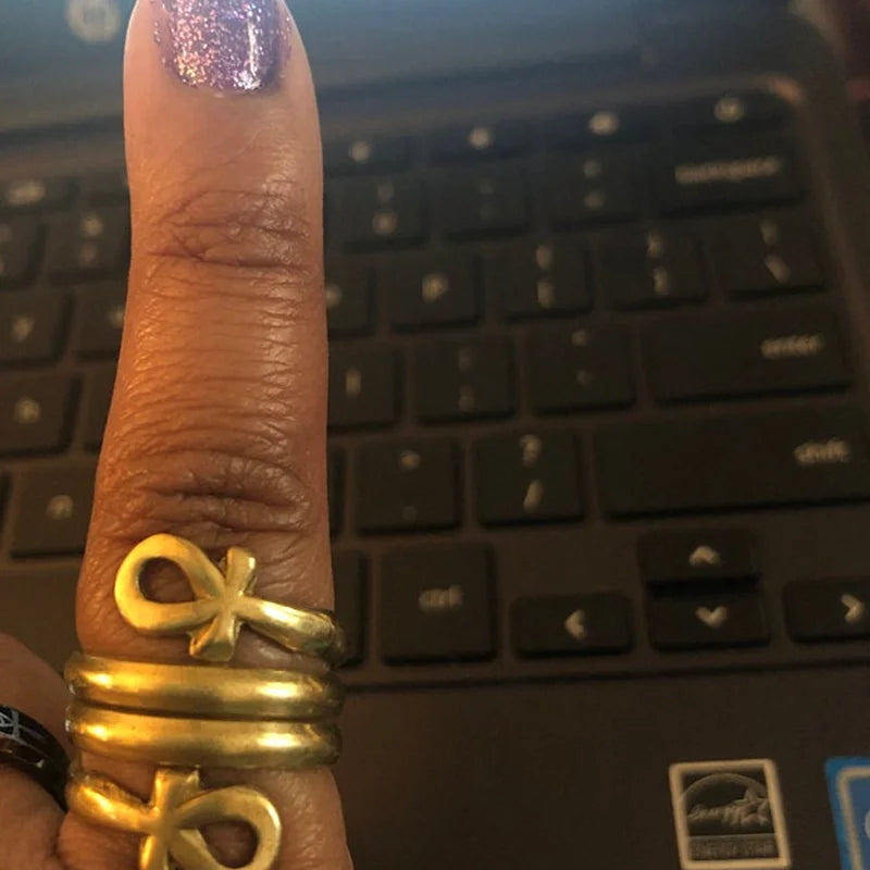 Edelstahl Ägyptischer Ring | Kreuzringe aus Edelstahl - Kreuzringe für Frauen