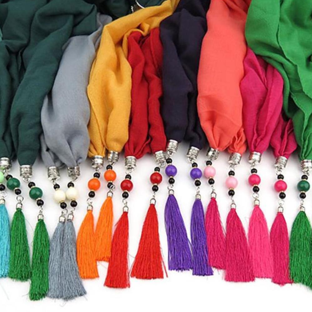 Eleganter Chiffonschal Mit Wasserabfänger Und Quasten