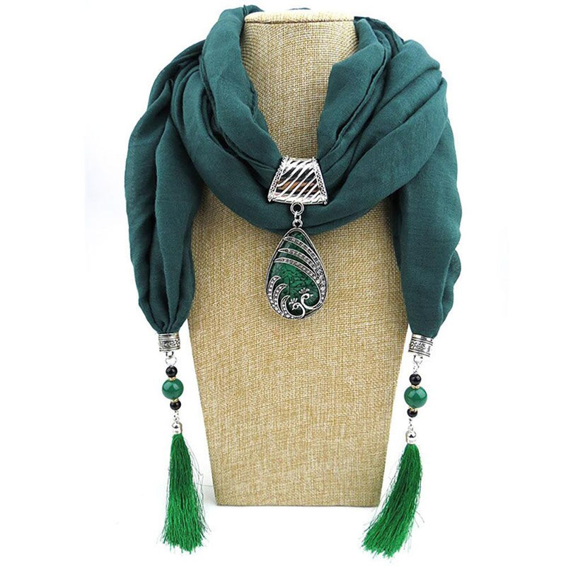 Eleganter Chiffonschal Mit Wasserabfänger Und Quasten