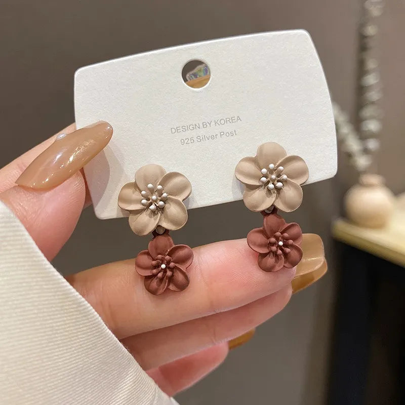 Blumen Lange Ohrringe für Frauen | Blumen Statement Ohrringe | Elegante Blumen Ohrringe - Ohrstecker - Online Shop