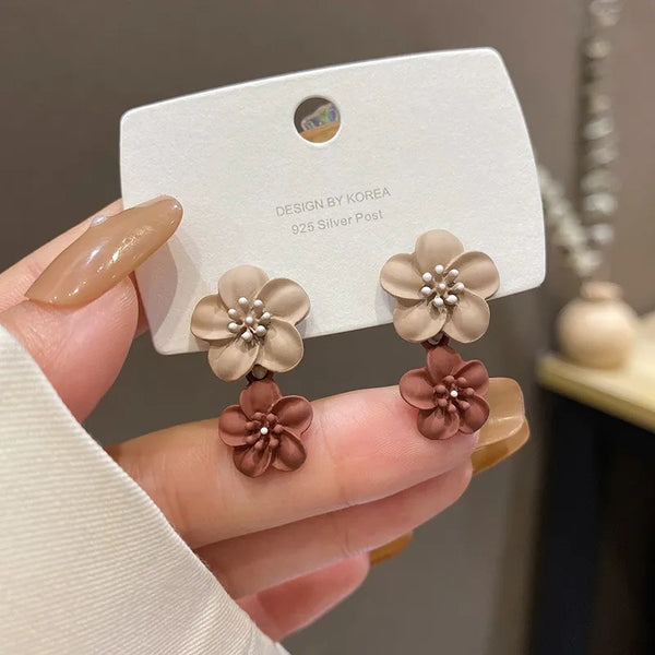 Blumen Lange Ohrringe für Frauen | Blumen Statement Ohrringe | Elegante Blumen Ohrringe - Ohrstecker - Online Shop