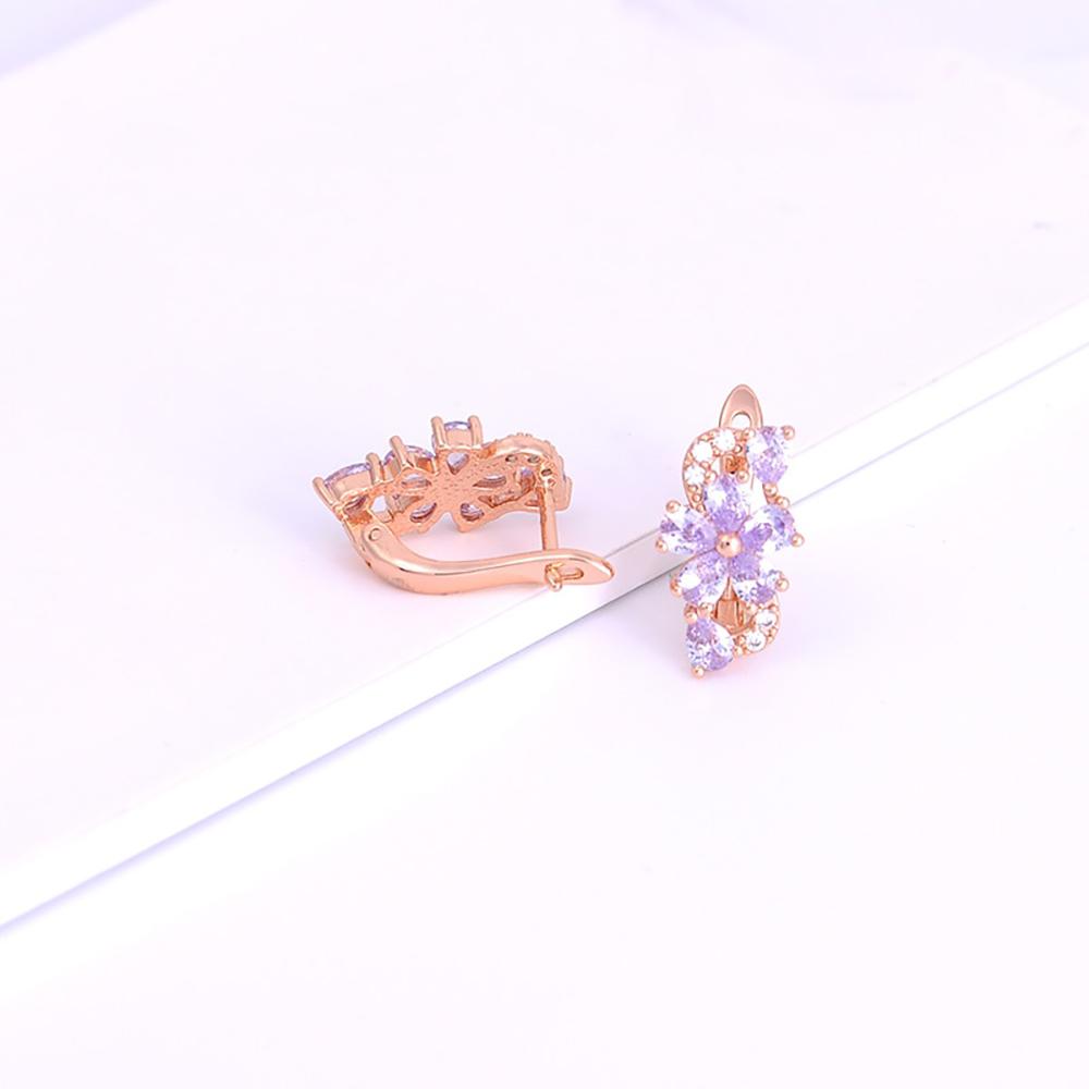 Elegante Kristallblume Zirkon Ohrringe