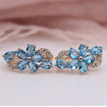 Elegante Kristallblume Zirkon Ohrringe