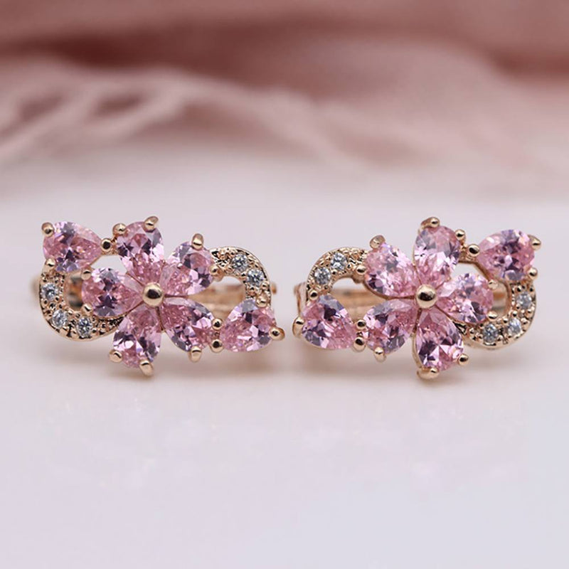 Elegante Kristallblume Zirkon Ohrringe