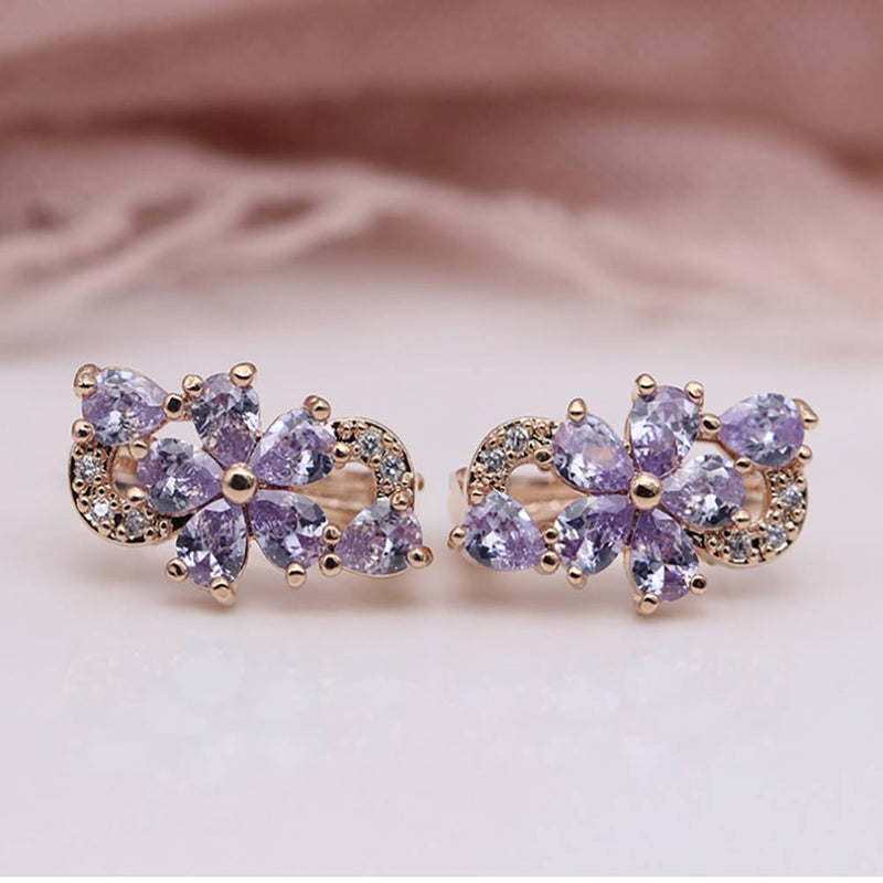 Elegante Kristallblume Zirkon Ohrringe