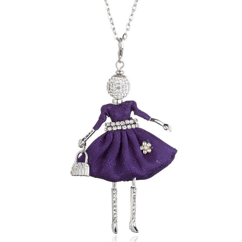 Elegante Pelzmantel Fashionista Puppe Perlen Long Halskette Spezielle Kollektion