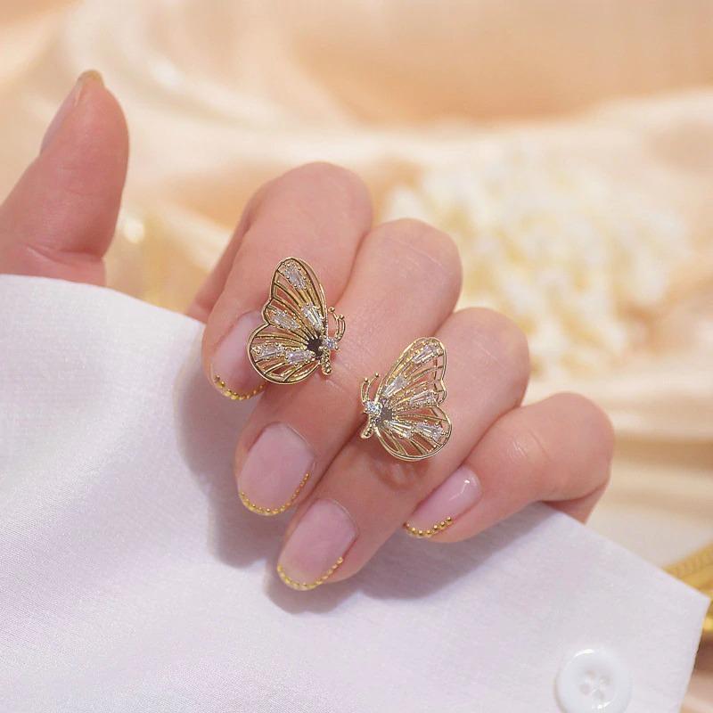 Elegante Glänzende Schmetterlingsohrringe