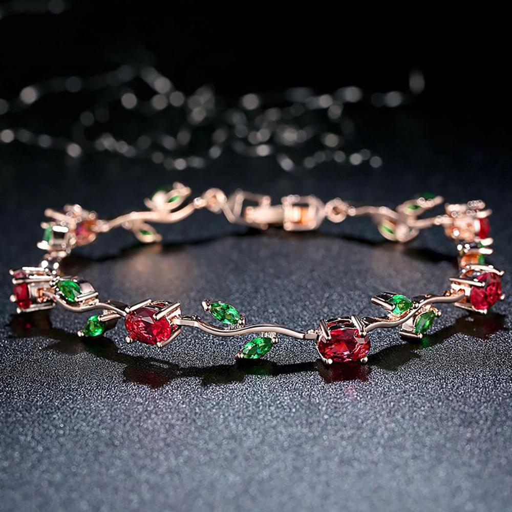 Elegantes Multi Farb Rosen Vine Schweizer Zirkonarmband
