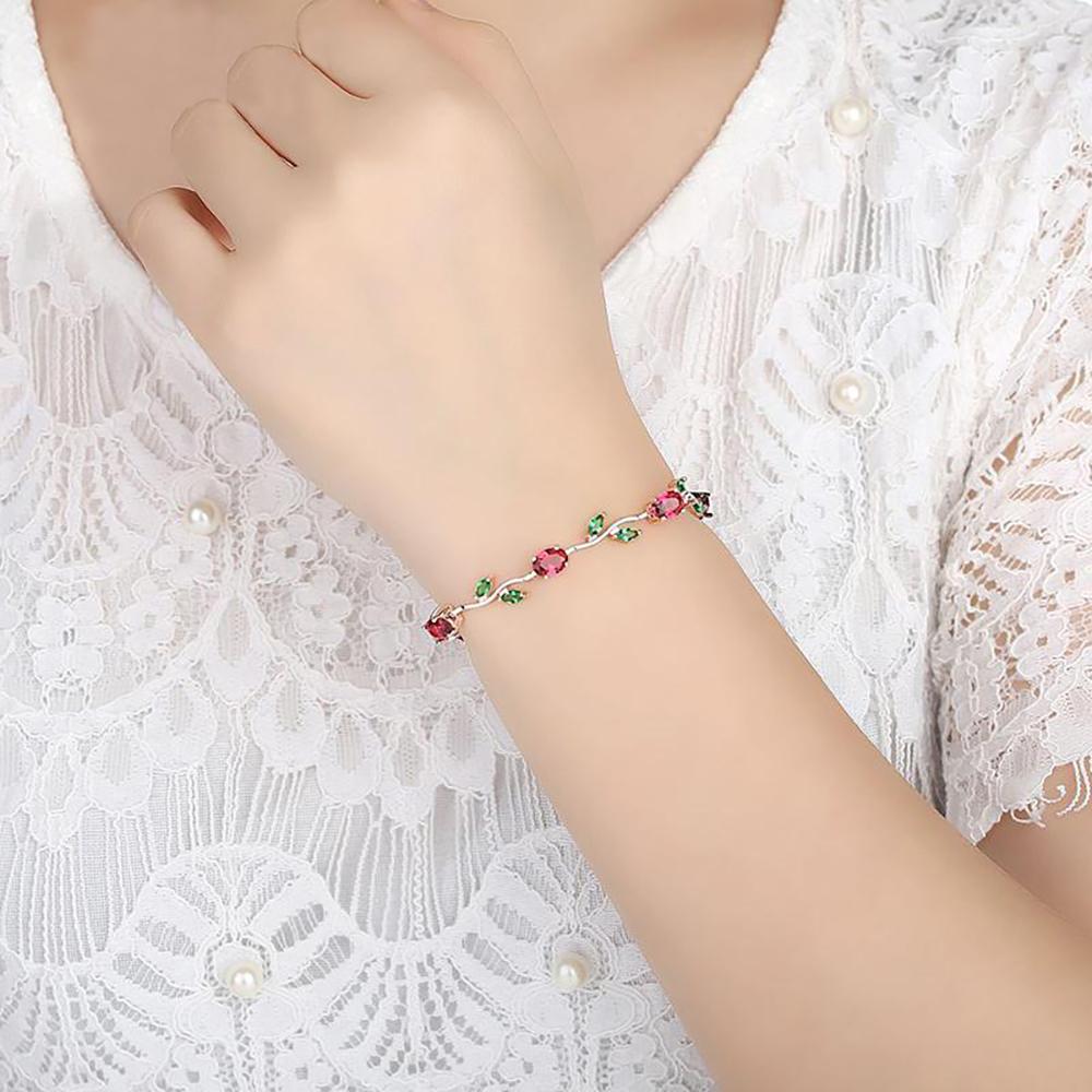 Elegantes Multi Farb Rosen Vine Schweizer Zirkonarmband