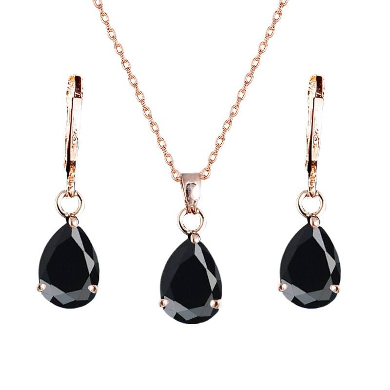 Eleganter Strasskette Und Ohrring Set