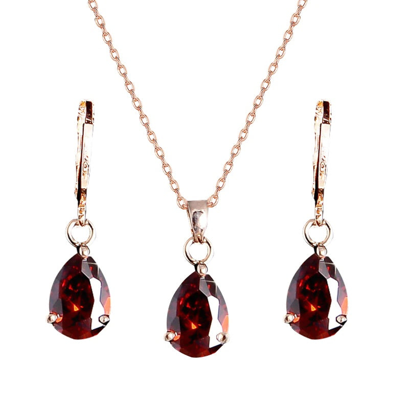 Eleganter Strasskette Und Ohrring Set