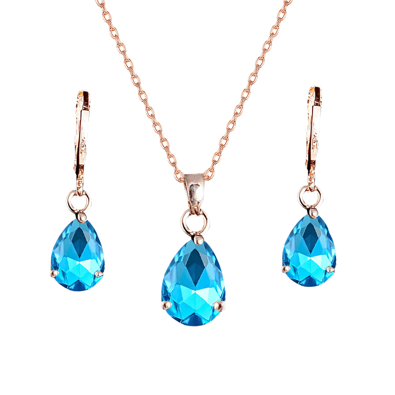 Eleganter Strasskette Und Ohrring Set