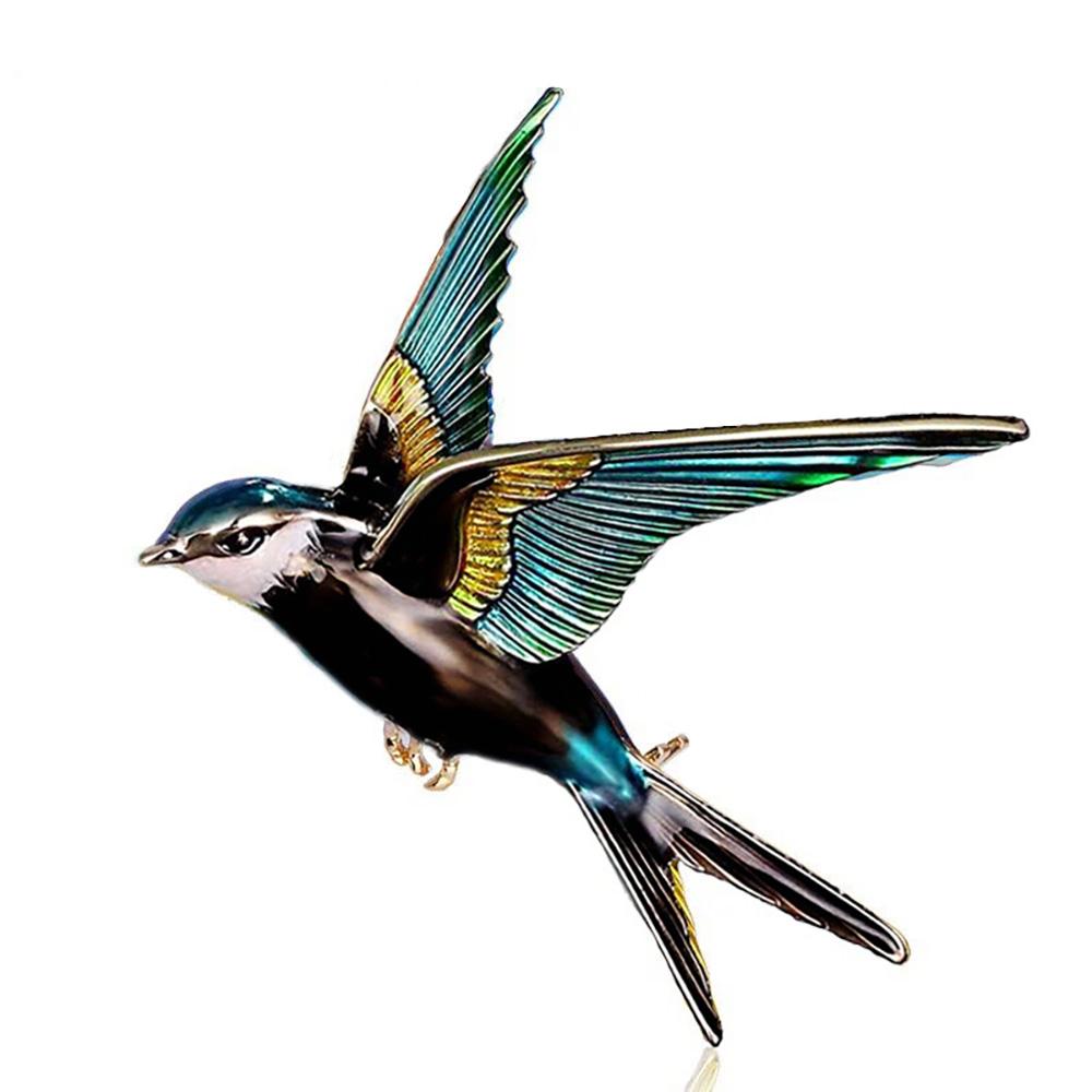 Elegante Schwalbe Emaille Vogelbroschen Stifte Mit Strassstein