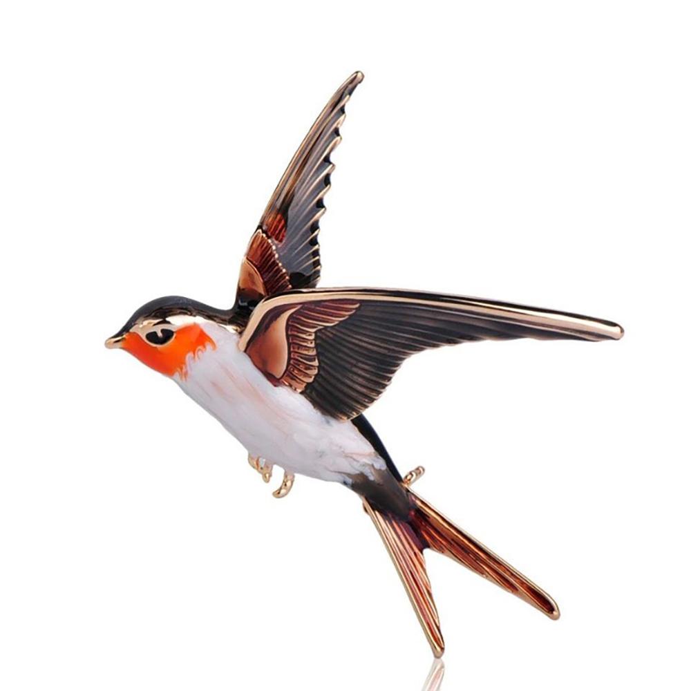 Elegante Schwalbe Emaille Vogelbroschen Stifte Mit Strassstein